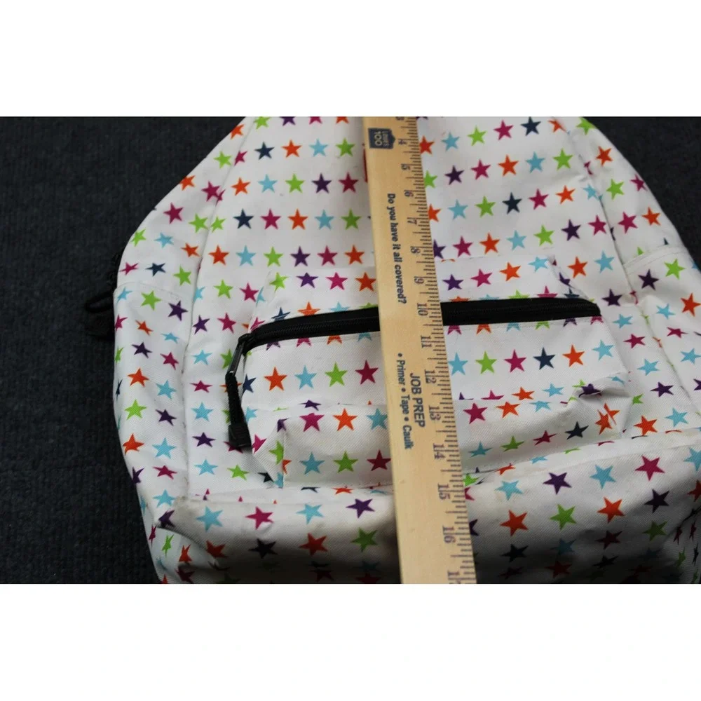 Dickies Star Print Backpack White Multicolor Canvas School Bag Y2K Retro